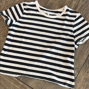 Avec Les Filles Black and White Striped Women's Top